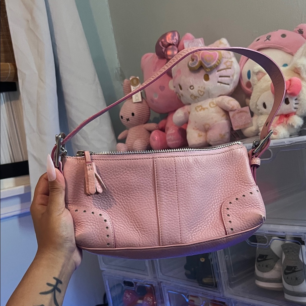 Coach Pink Leather Shoulder Bag